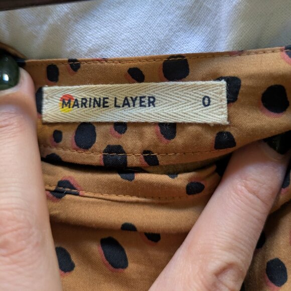 Marine Layer Zaria Midi Slip Skirt Abstract Cheetah Print Slit Leopard 0 - Picture 4 of 4